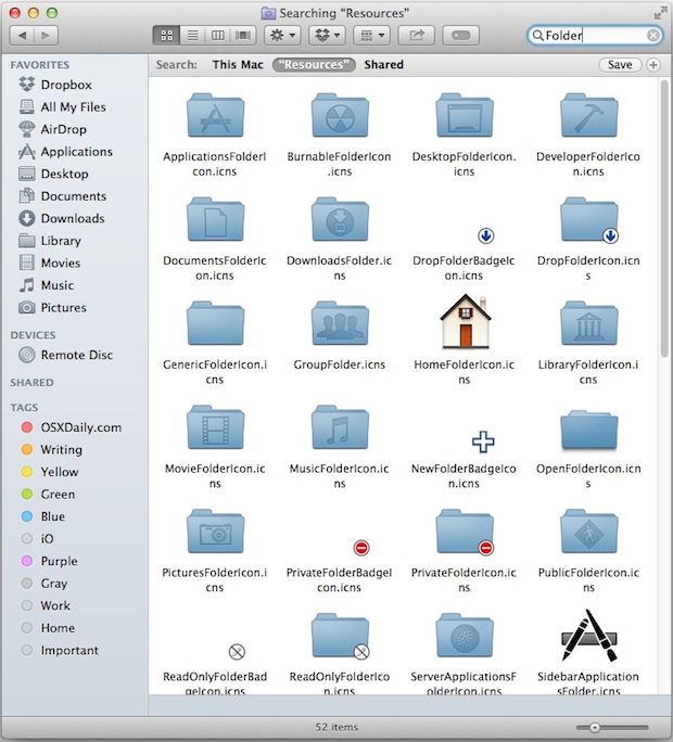 default icons for mac files